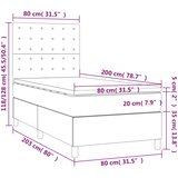 Krevet box spring s madracem LED tamnosivi 80 x 200 cm baršun | shoptok.hr
