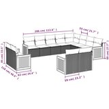  12-dijelni set vrtnih sofa od poliratana s jastucima sivi | shoptok.hr