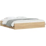 vidaXL Posteljni okvir s predali sonoma hrast 200x200cm inženirski les | Shoptok.si
