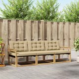  Set vanjskih sofa s jastukom 3 pcs Bijela i bež | shoptok.hr