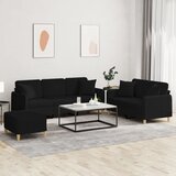  3-dijelni set sofa s jastucima crni od mikrovlakana | shoptok.hr