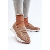 Kesi Women's eco-suede beige loafers on the Inesqua platform Cene