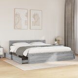  Okvir za krevet s uzglavljem boja hrasta 200x200 cm drveni Siva 200 x 200 cm Cijene