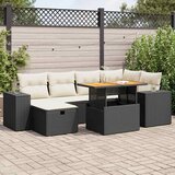vidaXL 8-dijelni set vrtnih sofa od poliratana s jastucima crni bagrem Cijene
