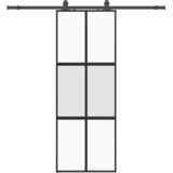  Klizna vrata s priborom crna 76 x 205 cm kaljeno staklo | Eponuda.com