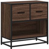  Noćni ormarić smeđi hrast 60x31x60 cm Konstruirano drvo i metal | shoptok.hr
