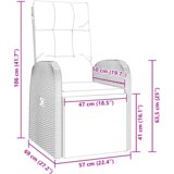 vidaXL 3 delni vrtni jedilni set z blazinami Črn poli ratan | Shoptok.si
