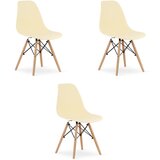 Brandless Stol OSAKA kremast / naravne noge x 3, (22030918) | Shoptok.si
