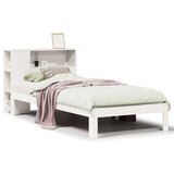 vidaXL Krevet s regalom za knjige bez madraca bijeli 75x190cm borovina | shoptok.hr