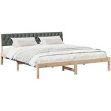 vidaXL Okvir kreveta smeđe i tamnosivo 180 x 200 cm Masivna borovina | shoptok.hr