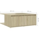  Stolić za kavu boja hrasta sonome 80x80x31 cm konstruirano drvo | shoptok.hr