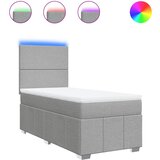 Maison Chic Box spring postelja - Vzmetna postelja z vzmetnico svetlo siv 100x200 cm blago SL4783, (21900251) | Shoptok.si