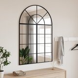vidaXL Zidno ogledalo crno 80 x 120 cm lučno željezno Cijene