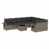  10-dijelni set vrtnih sofa od poliratana s jastucima sivi | shoptok.hr