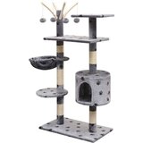  Mačje drevo s praskalniki iz sisala 125 cm s tačkami sive barve, (20796841) | Shoptok.si