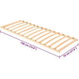 LEŽAJ s letvicama Smeđa 70 x 190 cm Čvrsto drvo bukve | shoptok.hr