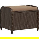 Furnova Vrtni stolček z blazino rjav 58x46x46 cm poli ratan, (21954349) | Shoptok.si
