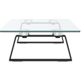 Stalak za monitor crni 60x20x8 cm kaljeno staklo i metal | shoptok.hr