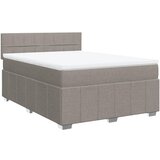 vidaXL Box spring postelja z vzmetnico taupe 140x200 cm blago, (21321480) | Shoptok.si