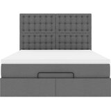 vidaXL Otomanski posteljni okvir z vzmetnico siv 140x190 cm blago | Shoptok.si