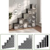 The Living Store Kockasta omarica za shranjevanje s 15 kockami in vrati črn PP - Kockasta Omarica Za Shranjevanje, (21744674) | Shoptok.si