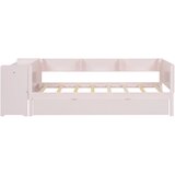 Lumor Enojna postelja 90x200 cm z izvlečno posteljo - z mizo ob strani - roza, (22155854) | Shoptok.si