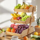YOUYIJIA 3-nadstropna bambusova košara za sadje in zelenjavo | Shoptok.si
