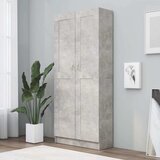 Ormarić za knjige boja betona 82,5 x 30,5 x 185,5 cm drveni Cijene