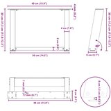  Noge za klub stolić U-oblik 2 kom antracit 40 x (30-31) cm čelik | shoptok.hr