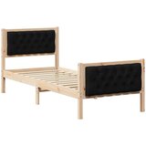  Konstrukcija postelje Črna 75 x 190 cm Masivno borovo les, (5000084158) | Shoptok.si