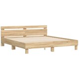 Okvir za krevet s uzglavljem i LED boja hrasta sonome 200x200cm | shoptok.hr