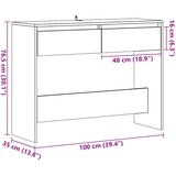  Konzolni stol staro drvo 100x35x76,5 cm konstruirano drvo | shoptok.hr