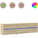 vidaXL Stenska TV omarica z LED lučkami sonoma hrast 180x31x45 cm | Shoptok.si