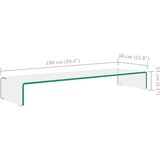 vidaXL Stalak za TV /Monitor Prozirno Staklo 100x30x13 cm | shoptok.hr