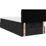 vidaXL Otomanski posteljni okvir z vzmetnico črn 90x200 cm blago | Shoptok.si