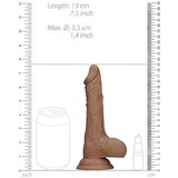 REALROCK Dong 7 - realistični dildo s testisi (17 cm) - temno naraven | Shoptok.si