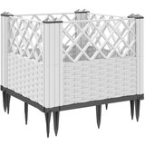  Vrtna sadilica s klinovima bijela 43 5 x 43 5 x 43 5 cm PP | shoptok.hr