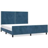 Posteljni okvir z vzglavjem temno moder 180x200 cm žamet, (20902680) | Shoptok.si