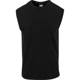 Urban Classics Plus Size Black sleeveless t-shirt with open brim