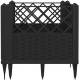 vidaXL Cvetlično korito z zatiči črno 43,5x43,5x43,5 cm PP | Shoptok.si