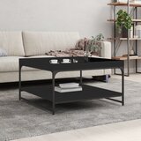 vidaXL Klubska mizica črna 80x80x45 cm inženirski les in železo Cene