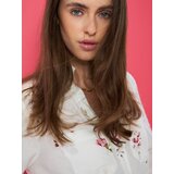 Sinsay Košulja-haljina midi s viskozom i dodatkom lana s cvjetnim printom | shoptok.hr