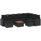  10-dijelni set vrtnih sofa s jastucima crni od poliratana | shoptok.hr