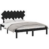  Okvir za krevet crni 140x190 cm od masivnog drva | Eponuda.com
