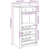 vidaXL Ormarić za vino Panama 57 x 40 x 111,5 cm od masivne borovine | shoptok.hr