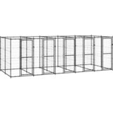 vidaXL Zunanji pasji boks jeklo 12,1 m² Cene