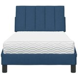  Postelja z vzmetnico modra 80x200 cm blago | Shoptok.si