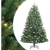 vidaXL Umetno Zložljivo Božično Drevo Zelena 210 cm PVC in kovina | Shoptok.si