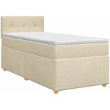  Boxspring krevet s madracem Krem 90 x 190 cm Tkanina 190 x 90 x 88 cm | Shoptok.si
