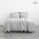 Linen Tales Črna/bela podaljšana lanena posteljnina za zakonsko posteljo 200x220 cm – Linen Tales Cene